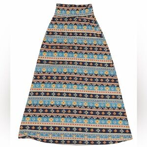 Western Print Maxi Skirt